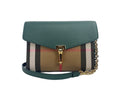 Bild in Galerie-Betrachter laden, Burberry Macken Kleine Vintage Green House Check Leder Crossbody Tasche
