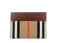 Load image into Gallery viewer, Burberry Sandon Tan Canvas Check Printed Leather Slim Card Case Wallet
