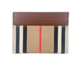 Load image into Gallery viewer, Burberry Sandon Tan Canvas Check Printed Leather Slim Card Case Wallet
