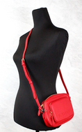 Load image into Gallery viewer, Burberry Small Branded Bright Red Grained Leather Camera Crossbody Bag
