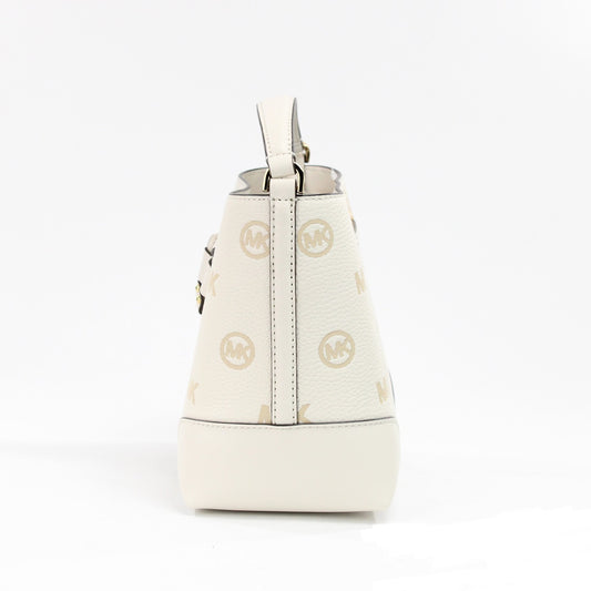 Michael Kors Mercer Small Light Cream Geprägte Drawstring Bucket Messenger Bag