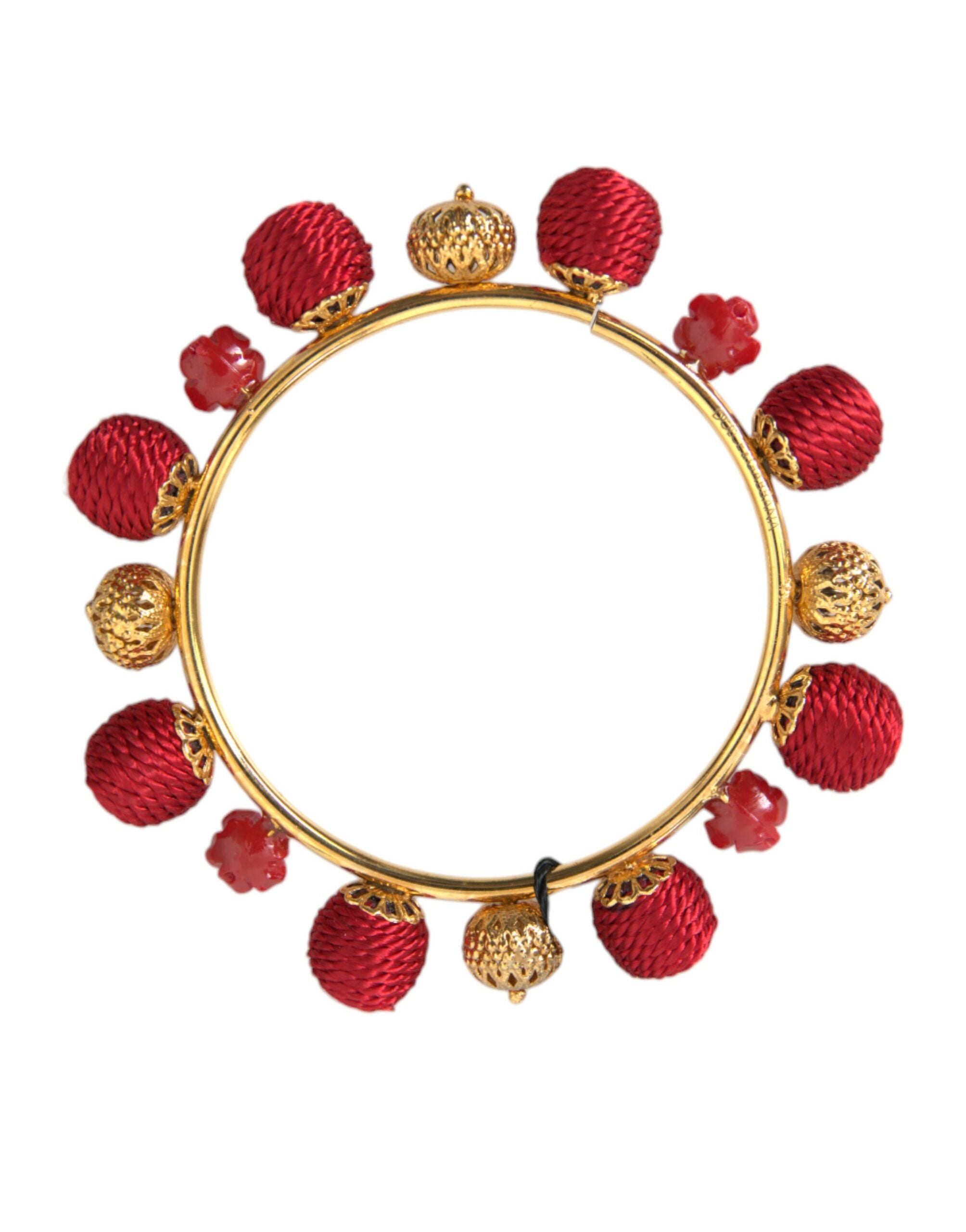 Dolce & Gabbana Gold Messing Rot RUNWAY Sicilia Natale Rosen Armband