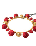 Bild in Galerie-Betrachter laden, Dolce & Gabbana Gold Messing Rot RUNWAY Sicilia Natale Rosen Armband
