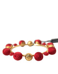 Bild in Galerie-Betrachter laden, Dolce & Gabbana Gold Messing Rot RUNWAY Sicilia Natale Rosen Armband
