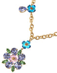 Bild in Galerie-Betrachter laden, Dolce & Gabbana Gold Messing Kette Crystal Floral Anhänger Charm Halskette
