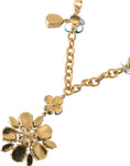 Bild in Galerie-Betrachter laden, Dolce & Gabbana Gold Messing Kette Crystal Floral Anhänger Charm Halskette
