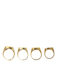 Bild in Galerie-Betrachter laden, Dolce & Gabbana Gold Messing KING Emaille Satz von 4 Ring
