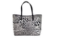 Bild in Galerie-Betrachter laden, Michael Kors Carter Large Black Animal Print PVC Open Tote Shoulder Purse Bag
