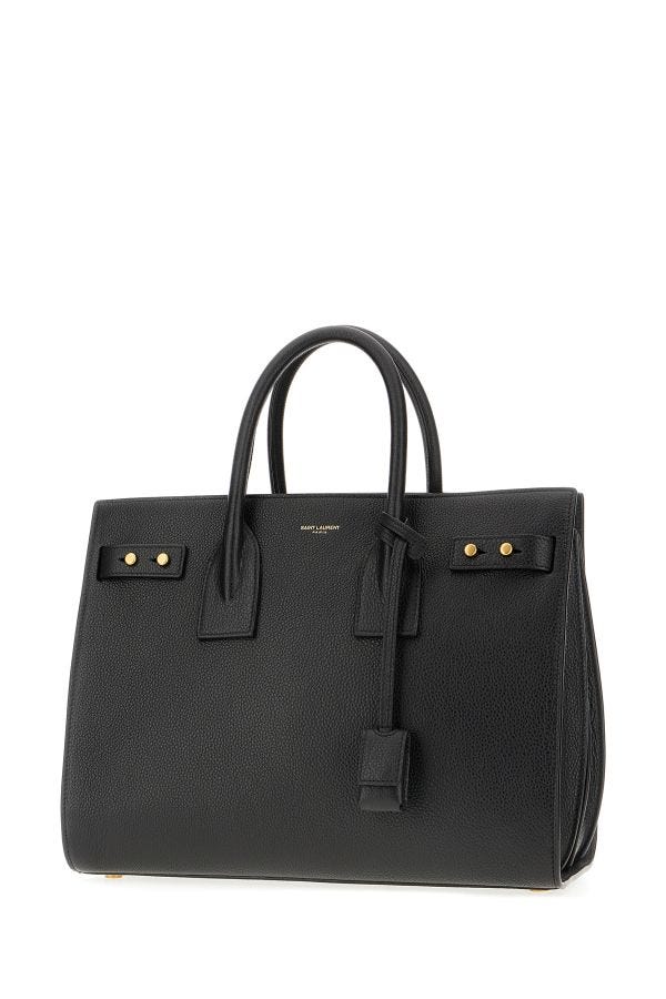 Saint Laurent Sac de Jour Handtasche aus schwarzem Kalbsleder