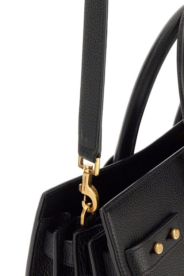 Saint Laurent Sac de Jour Handtasche aus schwarzem Kalbsleder