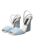 Load image into Gallery viewer, Dolce & Gabbana Hellblaue Pailletten Riemchensandalen Schuhe
