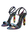 Load image into Gallery viewer, Dolce & Gabbana Multicolor Jacquard-Kristalle Sandalen Schuhe
