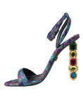 Load image into Gallery viewer, Dolce & Gabbana Multicolor Jacquard-Kristalle Sandalen Schuhe
