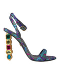 Load image into Gallery viewer, Dolce & Gabbana Multicolor Jacquard-Kristalle Sandalen Schuhe
