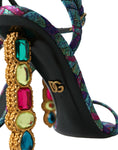 Load image into Gallery viewer, Dolce & Gabbana Multicolor Jacquard-Kristalle Sandalen Schuhe
