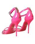 Load image into Gallery viewer, Dolce & Gabbana Rosa Leder Crystal Heels Sandalen Schuhe
