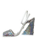 Load image into Gallery viewer, Dolce & Gabbana Weiß Silber Pailletten Riemchensandalen Schuhe
