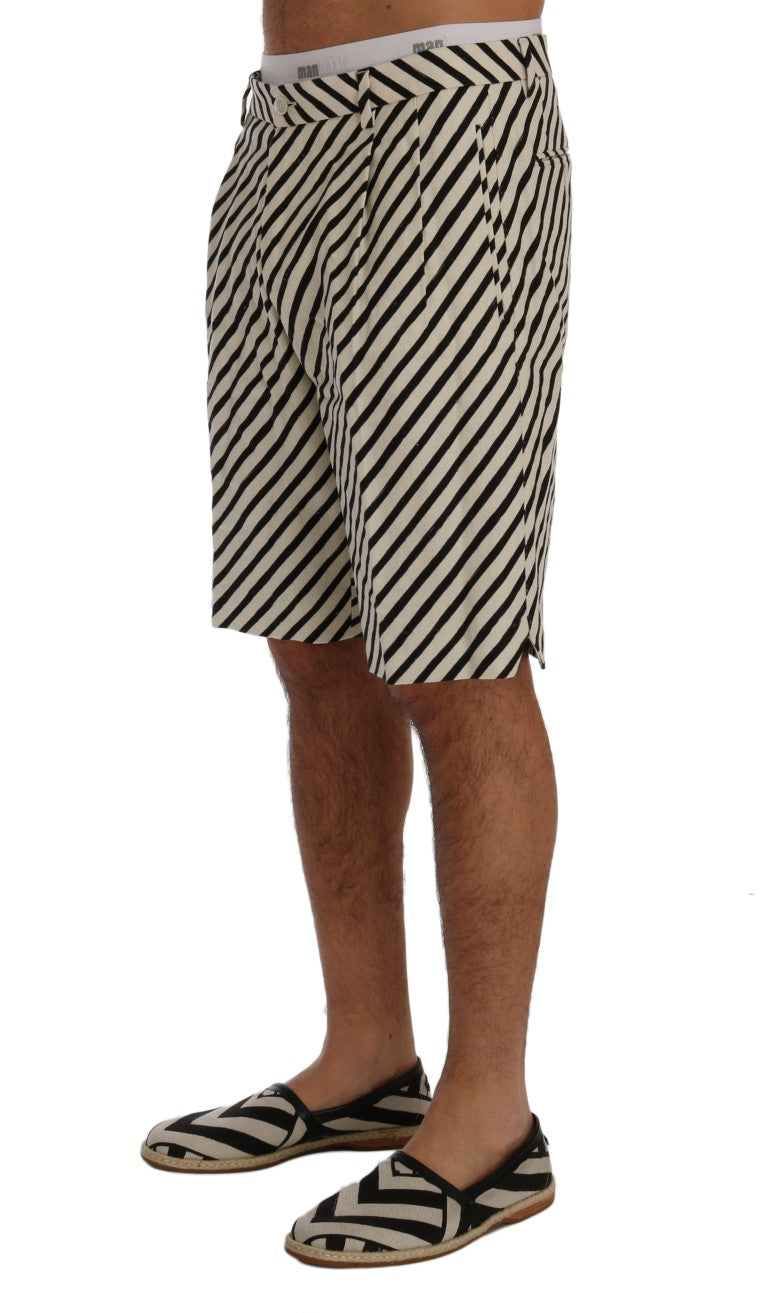 Dolce &amp; Gabbana Striped Hemp Casual Shorts