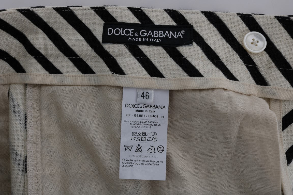 Dolce &amp; Gabbana Striped Hemp Casual Shorts