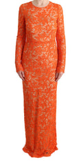 Load image into Gallery viewer, Dolce & Gabbana Elegant full length long sleeve sheath dress in orange
