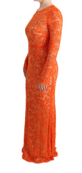 Load image into Gallery viewer, Dolce & Gabbana Elegant full length long sleeve sheath dress in orange
