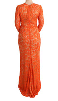 Load image into Gallery viewer, Dolce & Gabbana Elegant full length long sleeve sheath dress in orange
