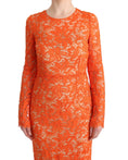 Load image into Gallery viewer, Dolce & Gabbana Elegant full length long sleeve sheath dress in orange
