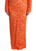 Load image into Gallery viewer, Dolce & Gabbana Elegant full length long sleeve sheath dress in orange
