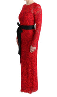 Load image into Gallery viewer, Dolce & Gabbana Elegant red sheath dress with silk bow belt
