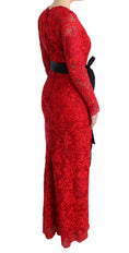 Load image into Gallery viewer, Dolce & Gabbana Elegant red sheath dress with silk bow belt
