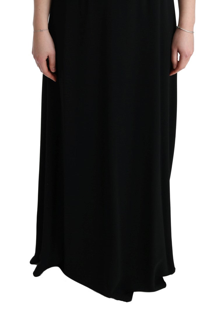 Dolce &amp; Gabbana Elegant Black Floral Maxi Dress