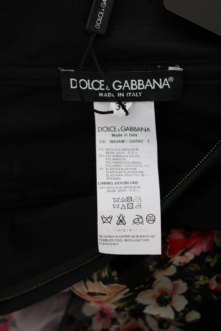 Dolce &amp; Gabbana Elegant floral shift dress in multicolored silk blend