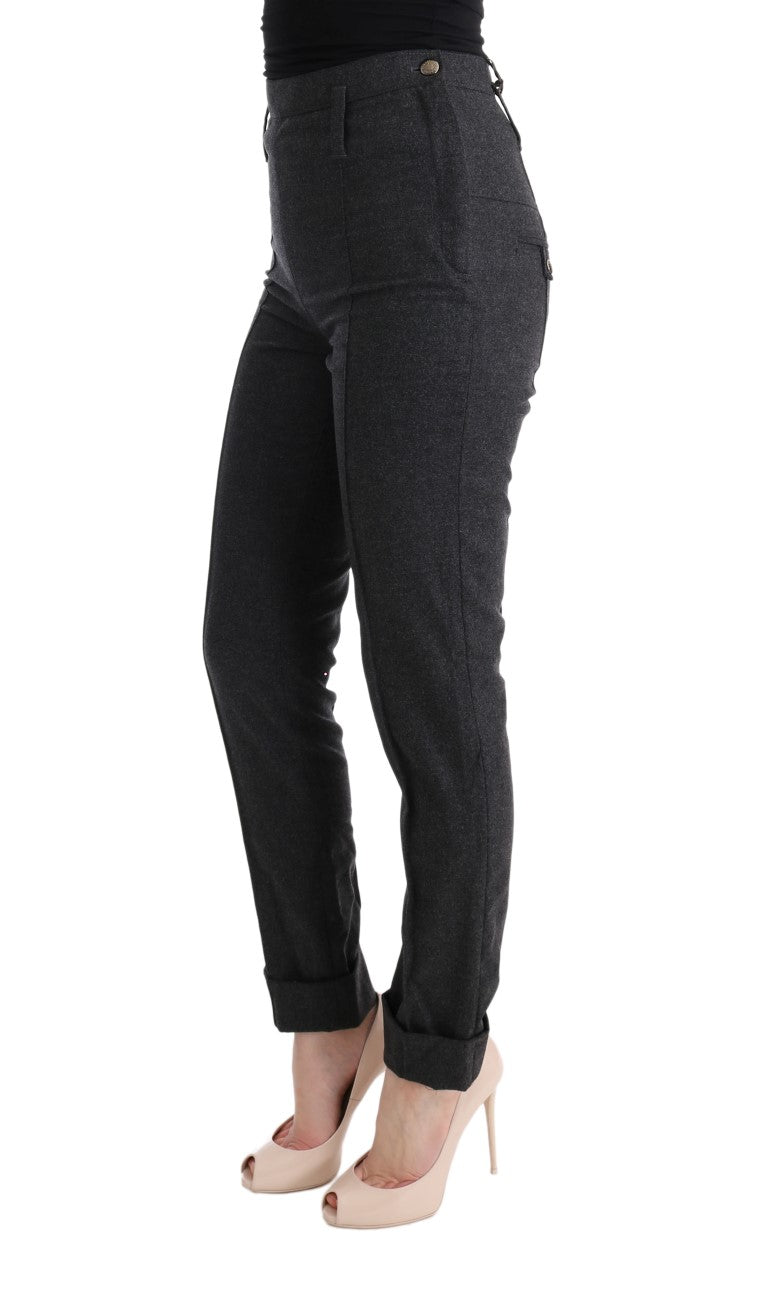 Ermanno Scervino Chic gri gündelik skinny pantolon