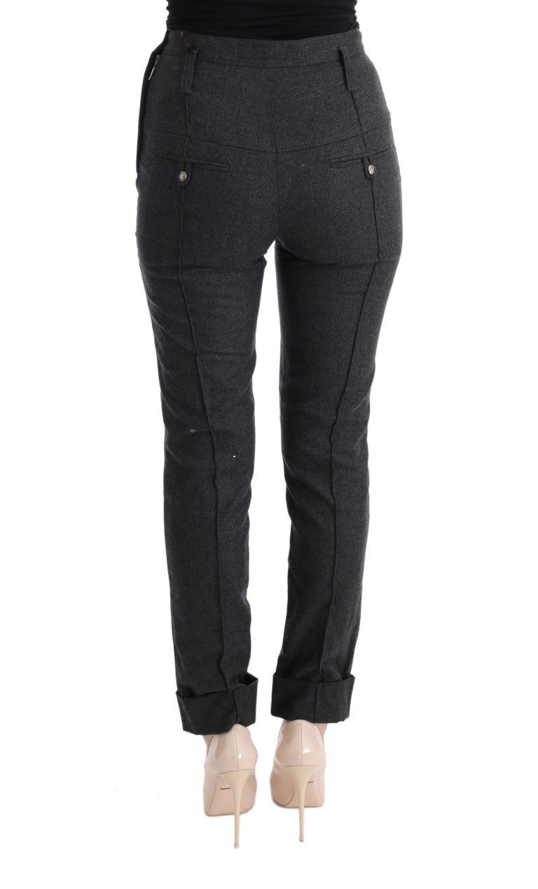 Ermanno Scervino Chic gri gündelik skinny pantolon