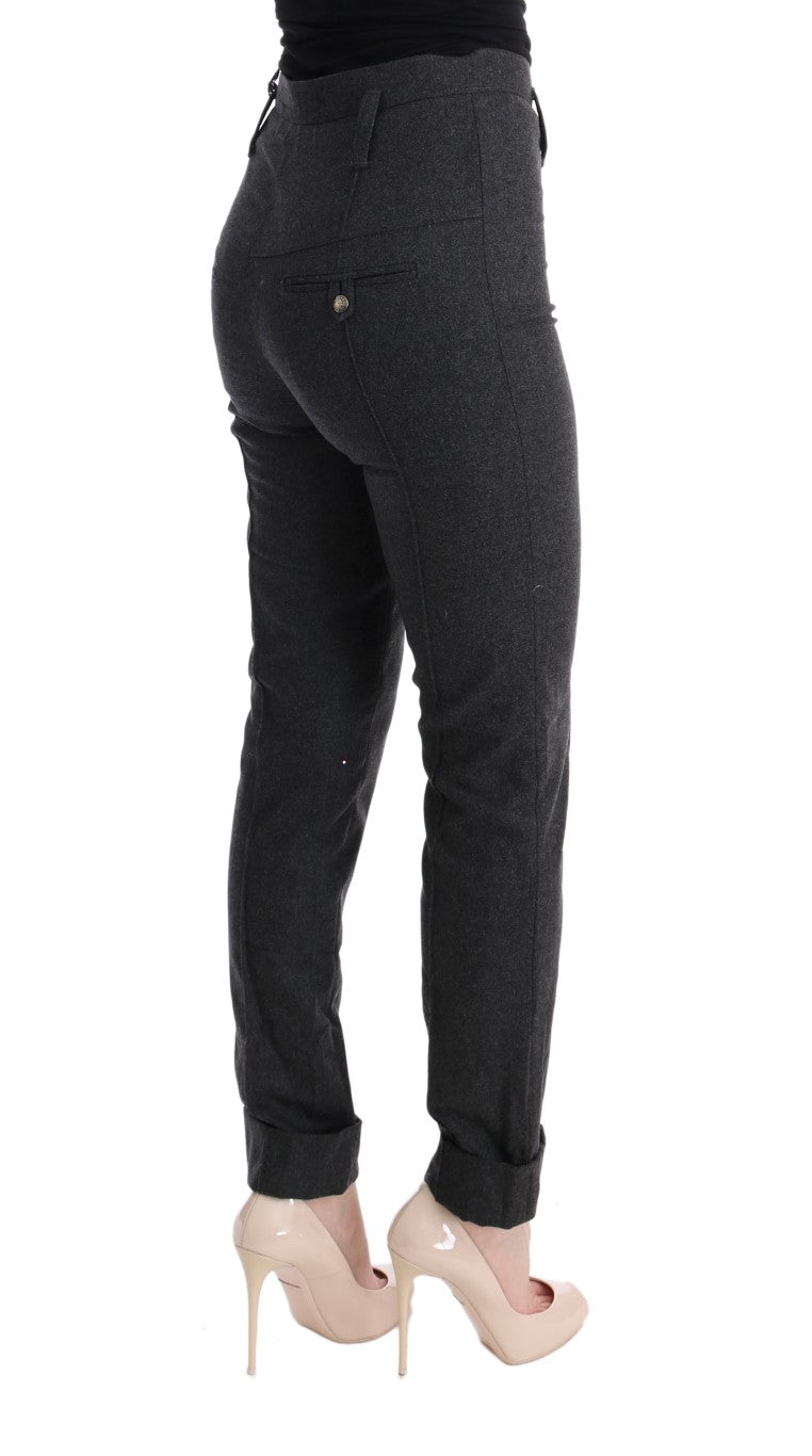 Ermanno Scervino Chic gri gündelik skinny pantolon