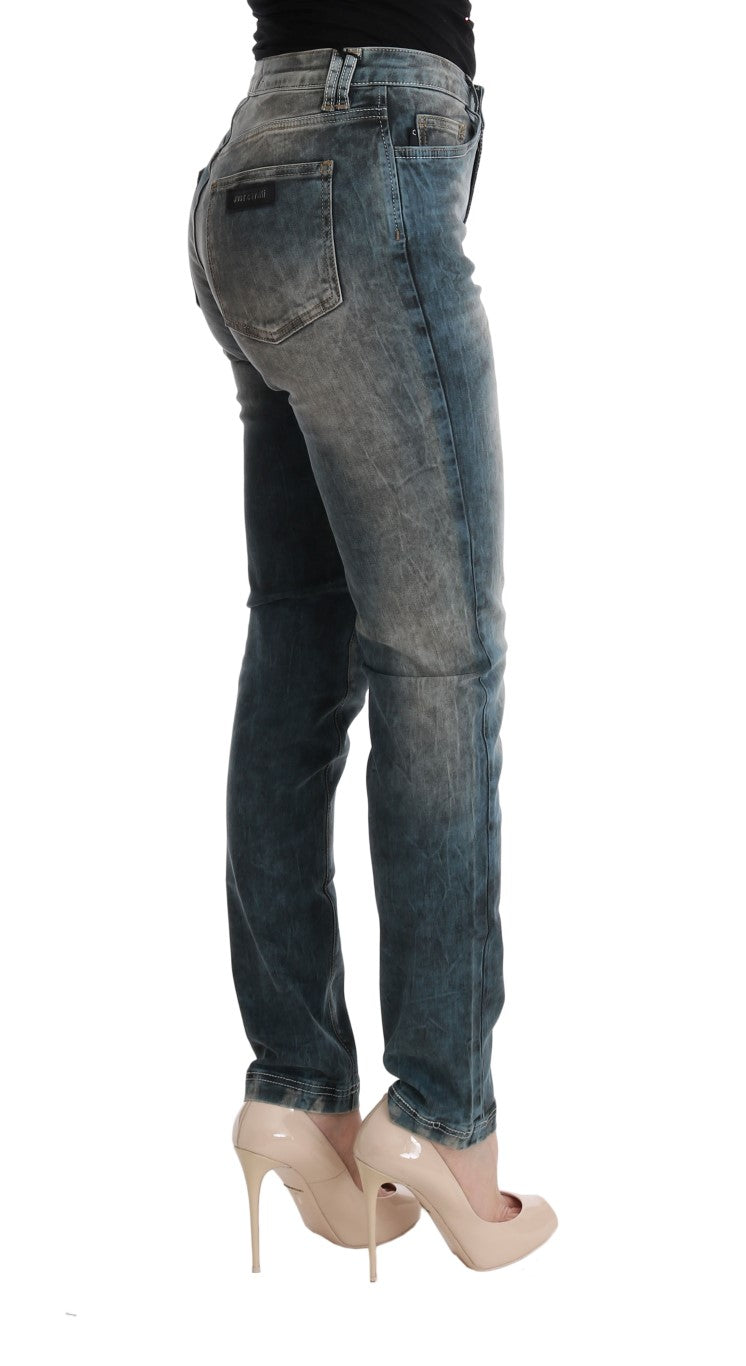 Cavalli Chic Mavi Yıkama Slim Fit Jean