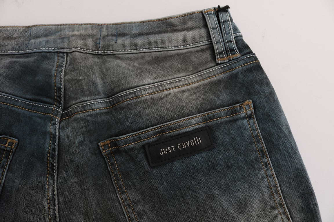 Cavalli Chic Mavi Yıkama Slim Fit Jean