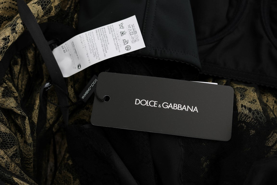 Dolce &amp; Gabbana Ayçiçeği Dantelli Kristal Maxi Shift Elbise