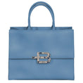 Load image into Gallery viewer, Baldinini Trend Elegante Handtasche aus hellblauem Kalbsleder
