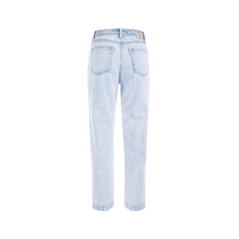 Yes Zee Hellblaue High-Waisted-Jeans aus Baumwolle für Frauen