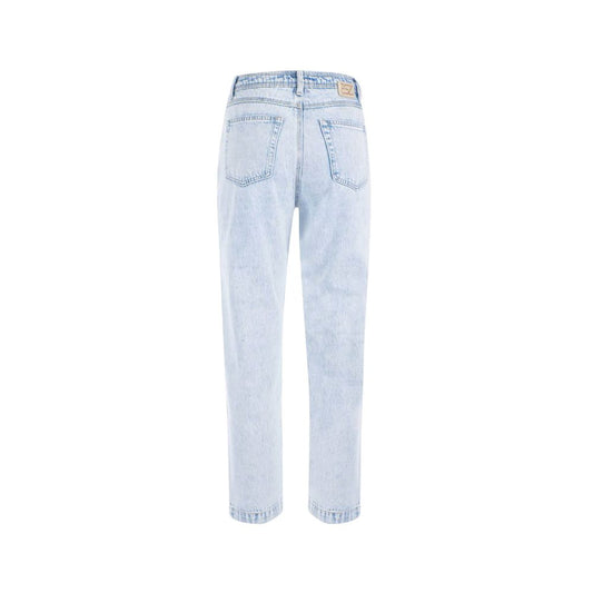 Yes Zee Hellblaue High-Waisted-Jeans aus Baumwolle für Frauen