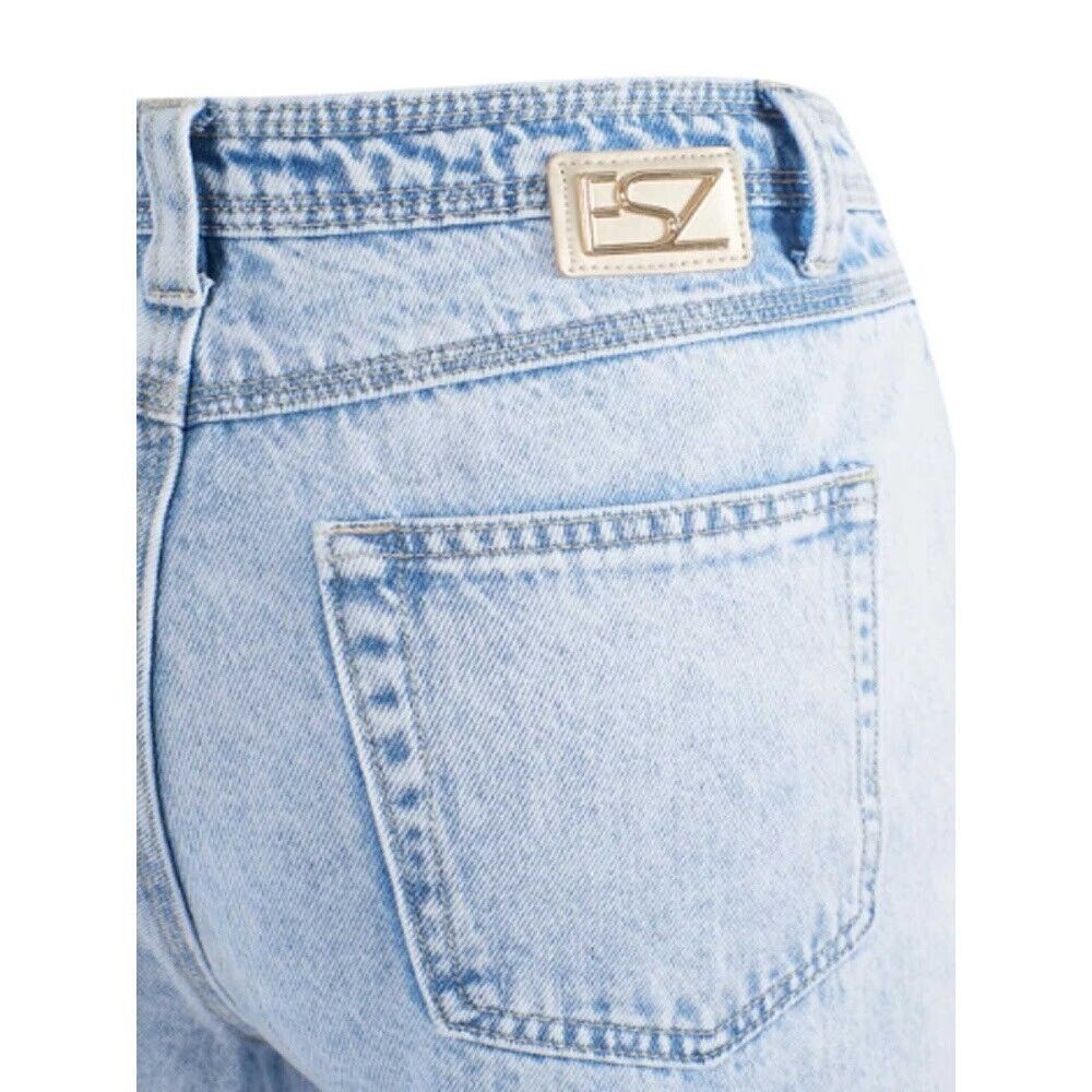 Yes Zee Hellblaue High-Waisted-Jeans aus Baumwolle für Frauen