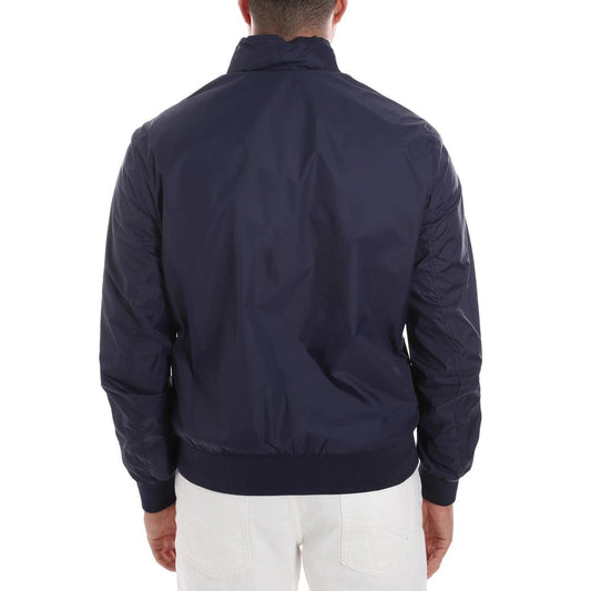 Yes Zee Eleganter blauer Nylon-Windbreaker