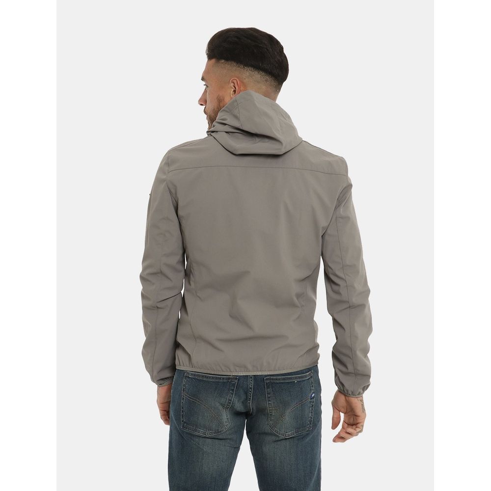 Yes Zee Glatte Nylon Windbreaker Jacke in Grau