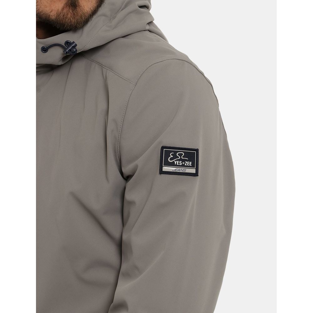 Yes Zee Glatte Nylon Windbreaker Jacke in Grau