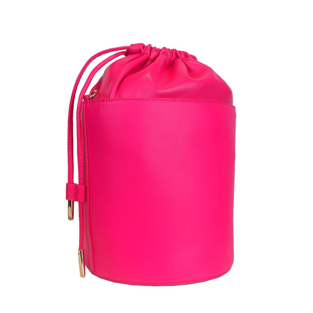 Ungaro fuchsia leather bucket bag with contrasting logo