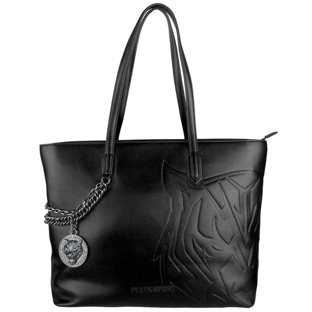 Plein Sport Eco-Leather Chic Shopper with decorative chain