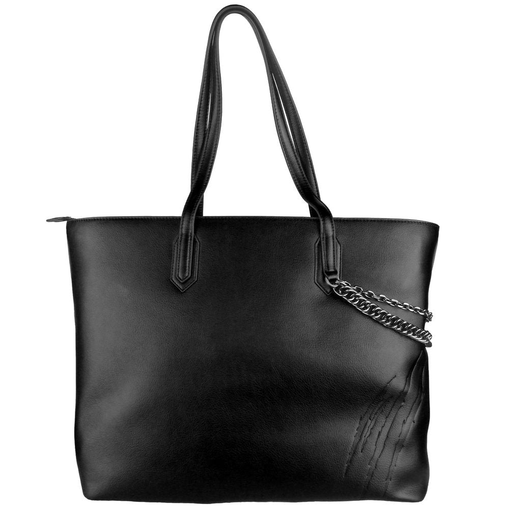 Plein Sport Eco-Leather Chic Shopper with decorative chain