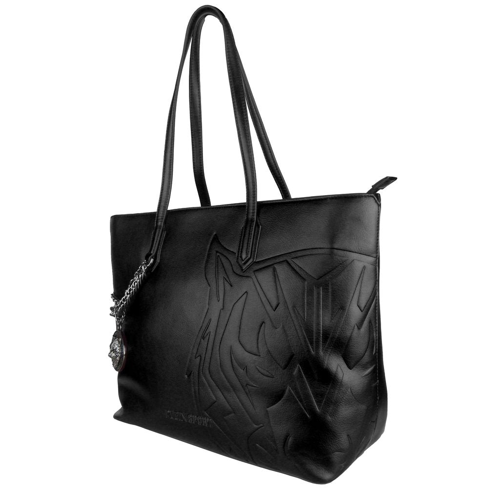 Plein Sport Eco-Leather Chic Shopper with decorative chain