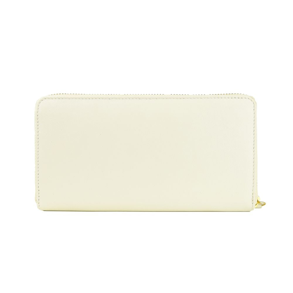 Cavalli Class Elegant wallet made of white calfskin